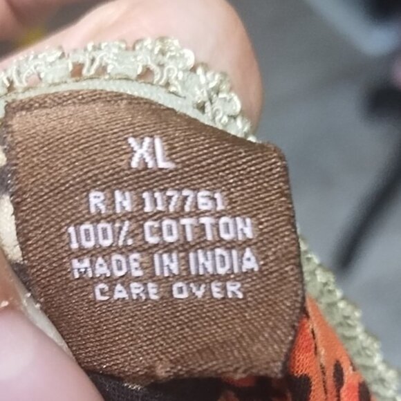 VTG Y2K Speed Control Cap Slv Floral Cotton Fit & Flare Dress XL Boho Cottage - Picture 6 of 7